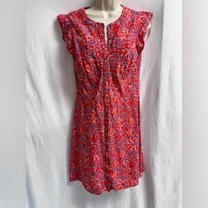 Loft women’s size 8 petite red, white, and blue short sleeve dress